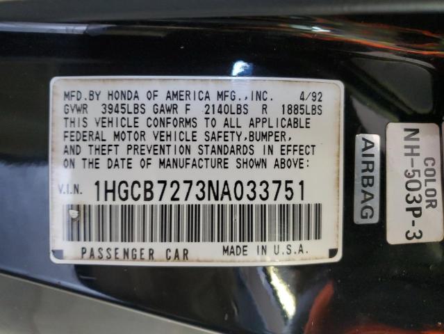 Photo 11 VIN: 1HGCB7273NA033751 - HONDA ACCORD EX 