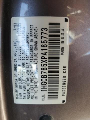 Photo 11 VIN: 1HGCB765XPA165773 - HONDA ACCORD LX 