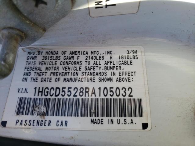 Photo 11 VIN: 1HGCD5528RA105032 - HONDA ACCORD DX 