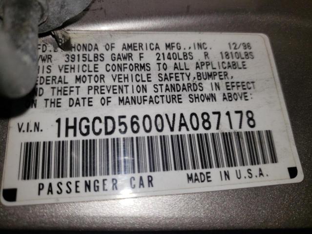 Photo 12 VIN: 1HGCD5600VA087178 - HONDA ACCORD 