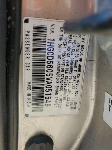 Photo 11 VIN: 1HGCD5605VA051549 - HONDA ACCORD 