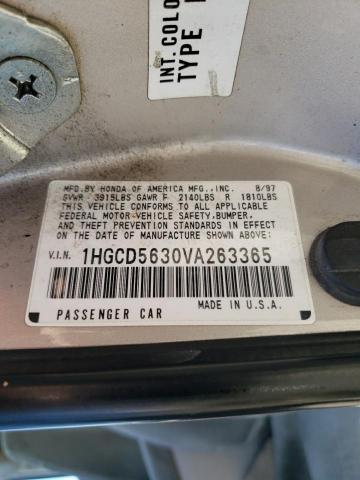 Photo 9 VIN: 1HGCD5630VA263365 - HONDA ACCORD LX 