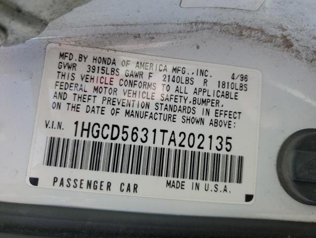 Photo 11 VIN: 1HGCD5631TA202135 - HONDA ACCORD LX 