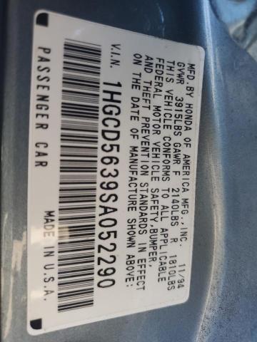 Photo 11 VIN: 1HGCD5639SA052290 - HONDA ACCORD 