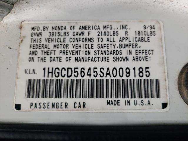 Photo 9 VIN: 1HGCD5645SA009185 - HONDA ACCORD LX 