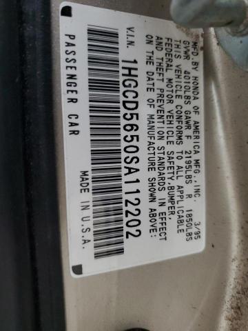 Photo 12 VIN: 1HGCD5650SA112202 - HONDA ACCORD EX 