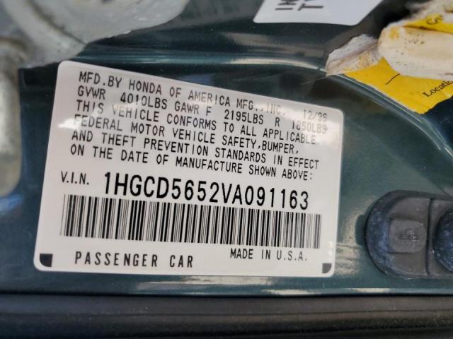 Photo 12 VIN: 1HGCD5652VA091163 - HONDA ACCORD EX 