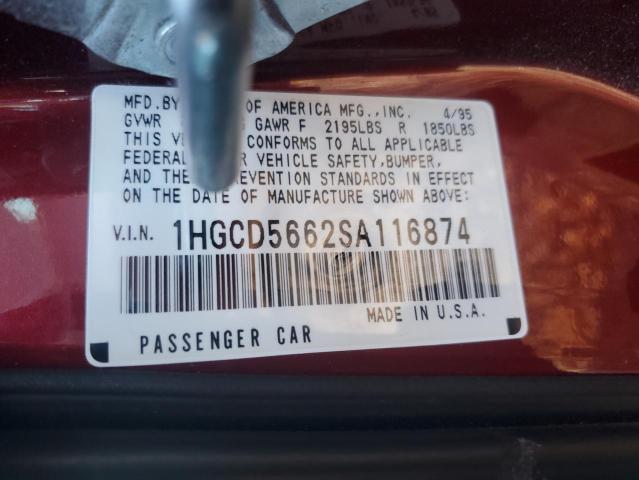 Photo 11 VIN: 1HGCD5662SA116874 - HONDA ACCORD 