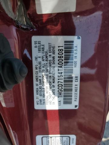 Photo 11 VIN: 1HGCD7154TA006081 - HONDA ACCORD EX 