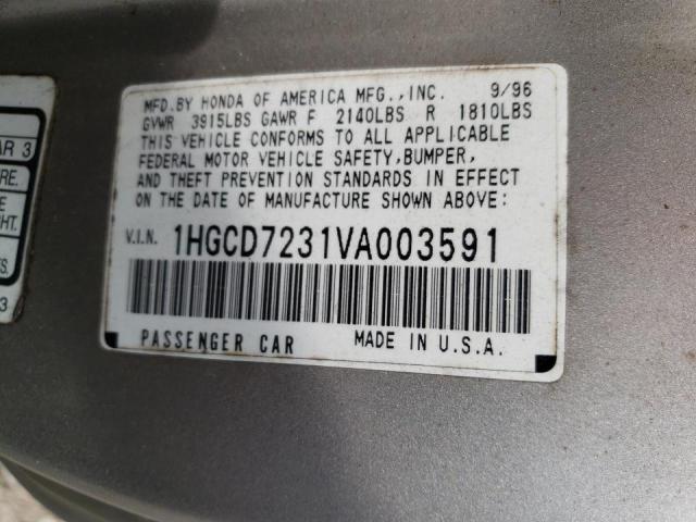 Photo 9 VIN: 1HGCD7231VA003591 - HONDA ACCORD LX 