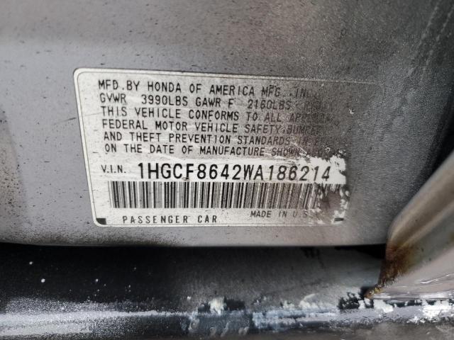 Photo 11 VIN: 1HGCF8642WA186214 - HONDA ACCORD DX 