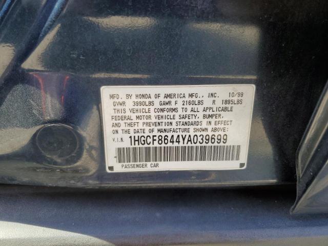 Photo 11 VIN: 1HGCF8644YA039699 - HONDA ACCORD DX 