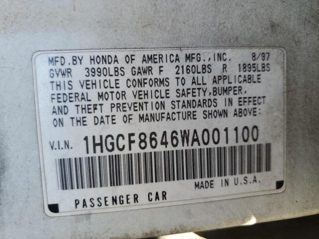 Photo 11 VIN: 1HGCF8646WA001100 - HONDA ACCORD 