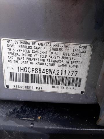 Photo 11 VIN: 1HGCF8648WA211777 - HONDA ACCORD 