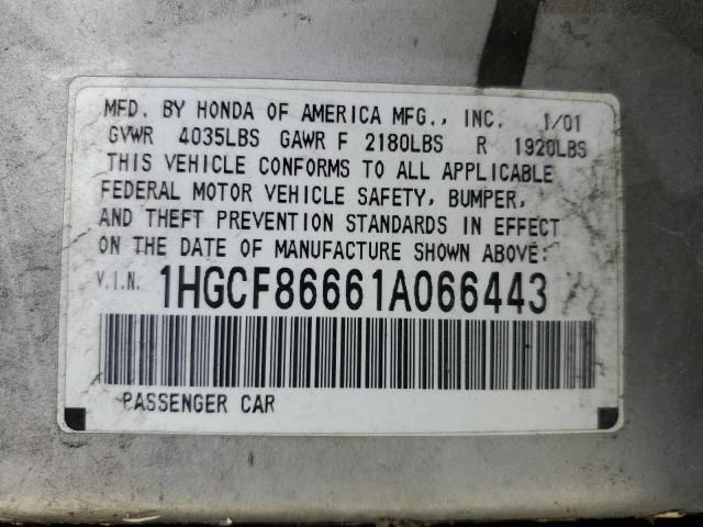 Photo 11 VIN: 1HGCF86661A066443 - HONDA ACCORD 