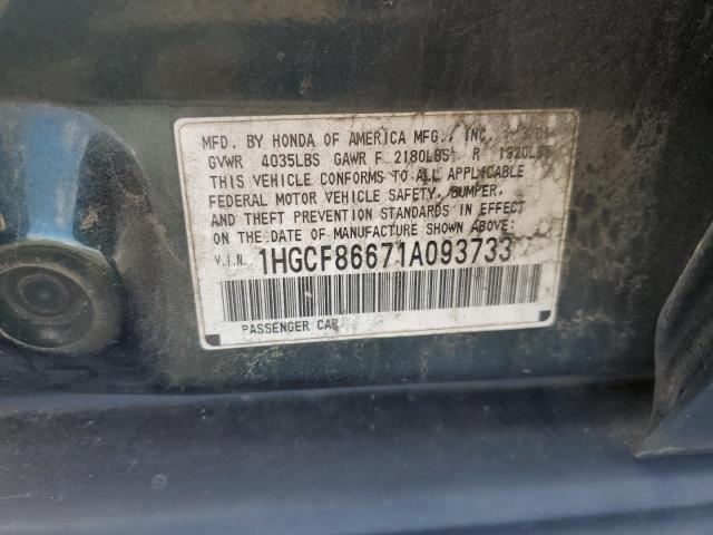 Photo 11 VIN: 1HGCF86671A093733 - HONDA ACCORD 