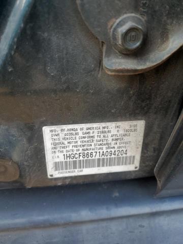 Photo 11 VIN: 1HGCF86671A094204 - HONDA ACCORD 