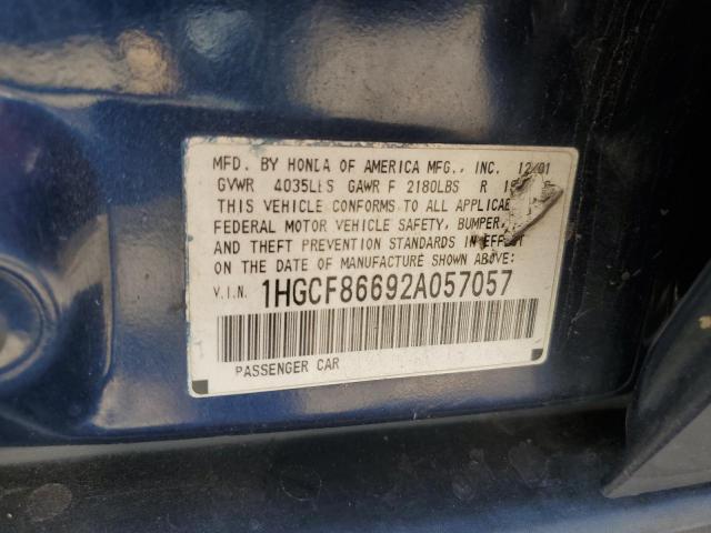 Photo 11 VIN: 1HGCF86692A057057 - HONDA ACCORD VAL 