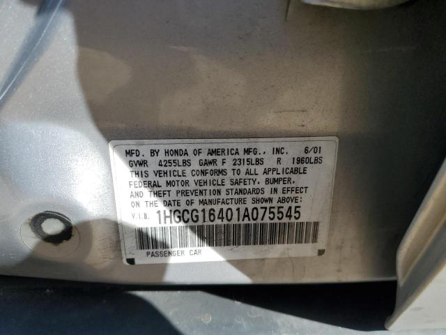 Photo 11 VIN: 1HGCG16401A075545 - HONDA ACCORD 