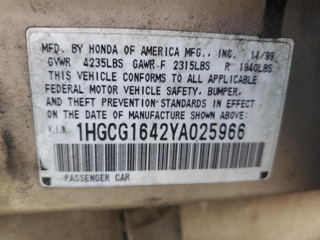 Photo 11 VIN: 1HGCG1642YA025966 - HONDA ACCORD 