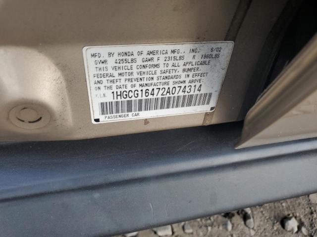 Photo 11 VIN: 1HGCG16472A074314 - HONDA ACCORD LX 