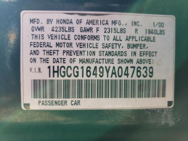 Photo 11 VIN: 1HGCG1649YA047639 - HONDA ACCORD LX 