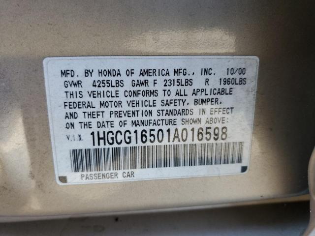 Photo 11 VIN: 1HGCG16501A016598 - HONDA ACCORD 