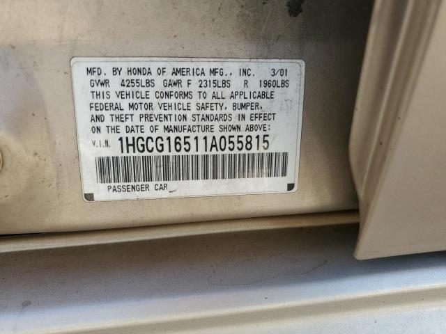 Photo 11 VIN: 1HGCG16511A055815 - HONDA ACCORD EX 