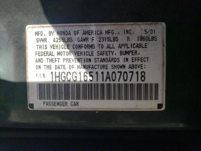 Photo 11 VIN: 1HGCG16511A070718 - HONDA ACCORD EX 