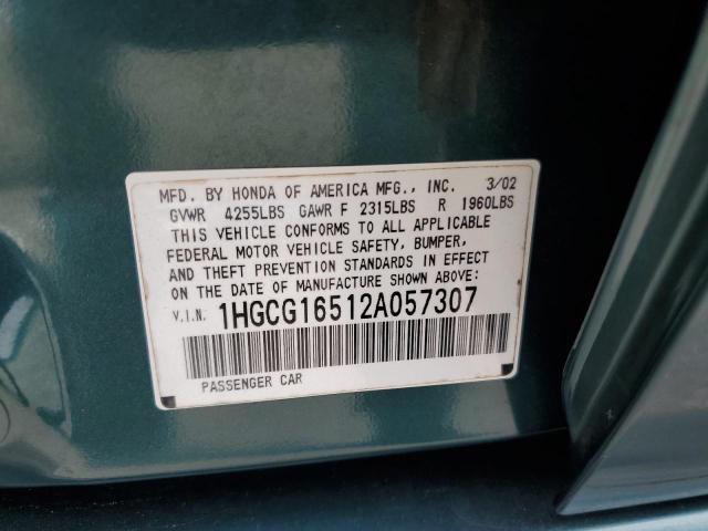 Photo 11 VIN: 1HGCG16512A057307 - HONDA ACCORD 