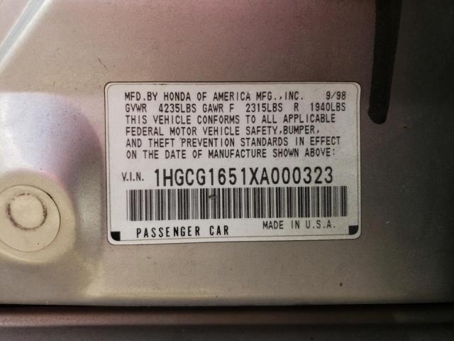 Photo 11 VIN: 1HGCG1651XA000323 - HONDA ACCORD EX 