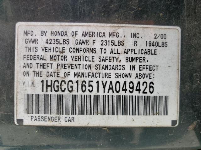 Photo 11 VIN: 1HGCG1651YA049426 - HONDA ACCORD 