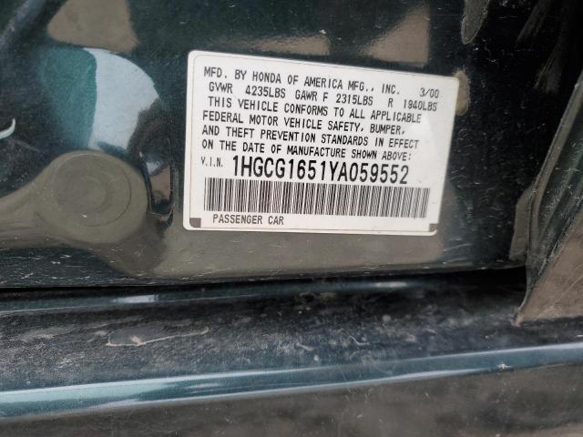 Photo 12 VIN: 1HGCG1651YA059552 - HONDA ACCORD 