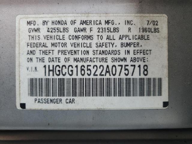 Photo 11 VIN: 1HGCG16522A075718 - HONDA ACCORD 