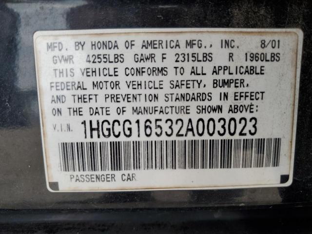 Photo 11 VIN: 1HGCG16532A003023 - HONDA ACCORD EX 