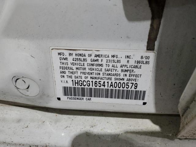 Photo 11 VIN: 1HGCG16541A000579 - HONDA ACCORD EX 