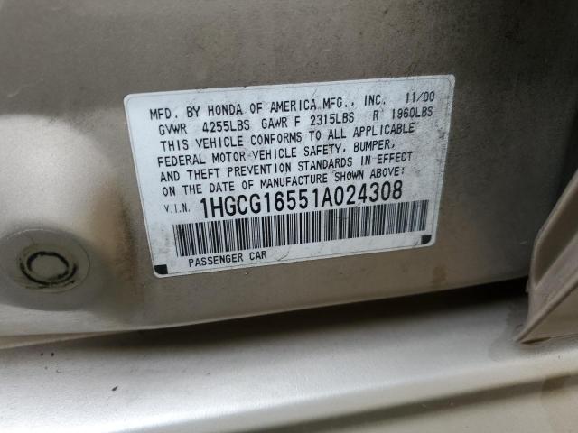 Photo 11 VIN: 1HGCG16551A024308 - HONDA ACCORD 