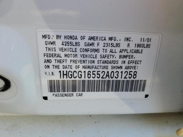 Photo 11 VIN: 1HGCG16552A031258 - HONDA ACCORD 