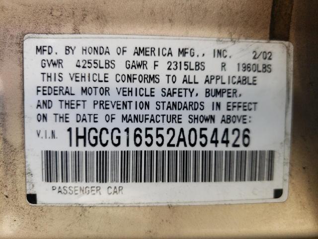 Photo 12 VIN: 1HGCG16552A054426 - HONDA ACCORD EX 