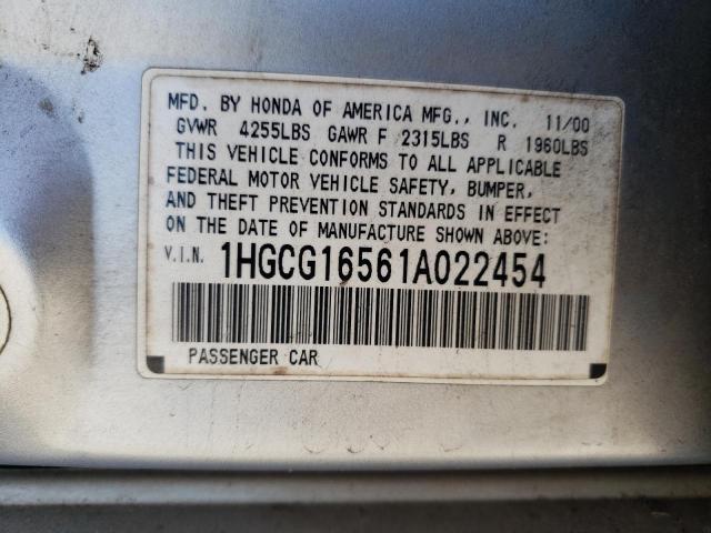 Photo 11 VIN: 1HGCG16561A022454 - HONDA ACCORD EX 