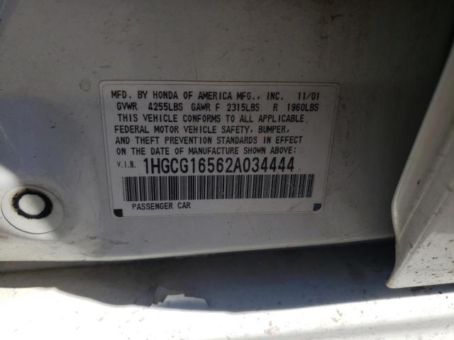 Photo 11 VIN: 1HGCG16562A034444 - HONDA ACCORD EX 