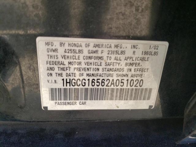 Photo 11 VIN: 1HGCG16562A051020 - HONDA ACCORD EX 