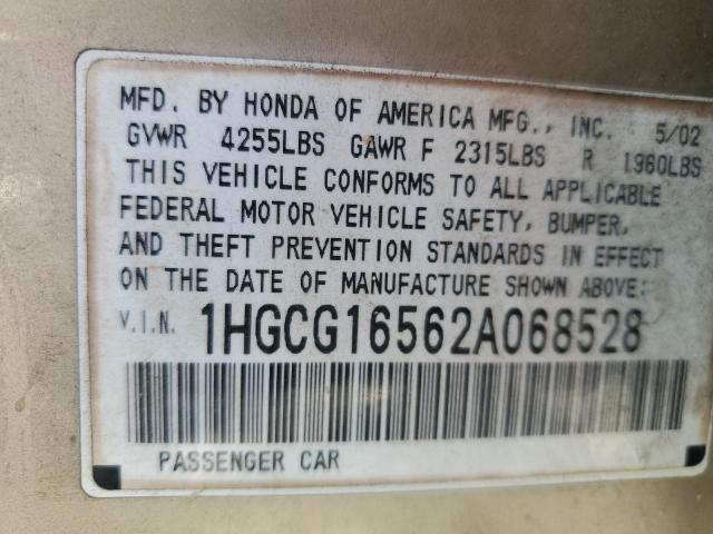 Photo 12 VIN: 1HGCG16562A068528 - HONDA ACCORD EX 