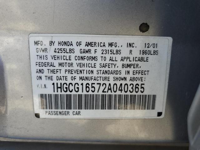 Photo 11 VIN: 1HGCG16572A040365 - HONDA ACCORD 