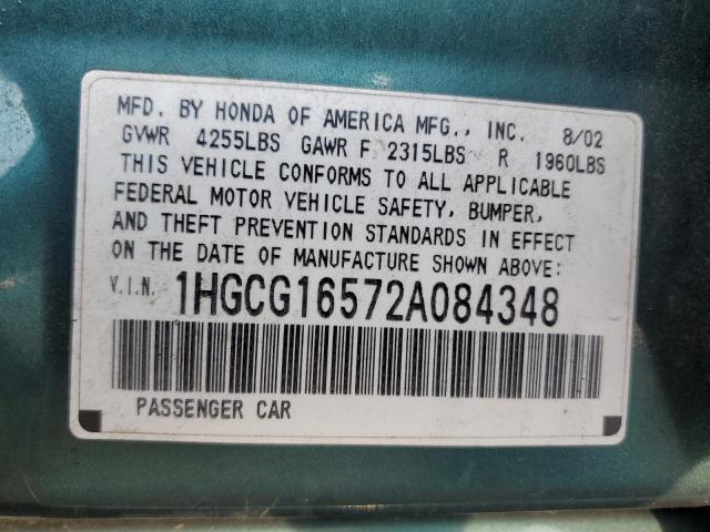 Photo 11 VIN: 1HGCG16572A084348 - HONDA ACCORD EX 