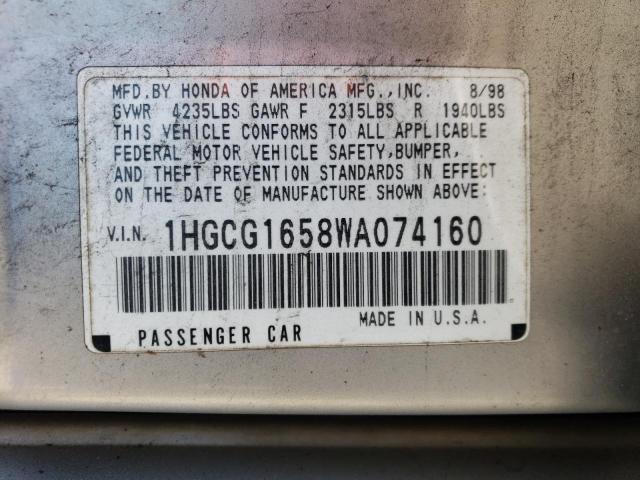 Photo 11 VIN: 1HGCG1658WA074160 - HONDA ACCORD 