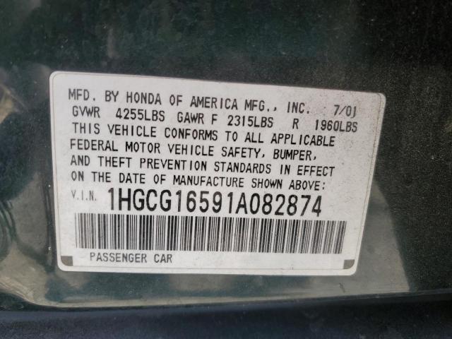 Photo 11 VIN: 1HGCG16591A082874 - HONDA ACCORD 