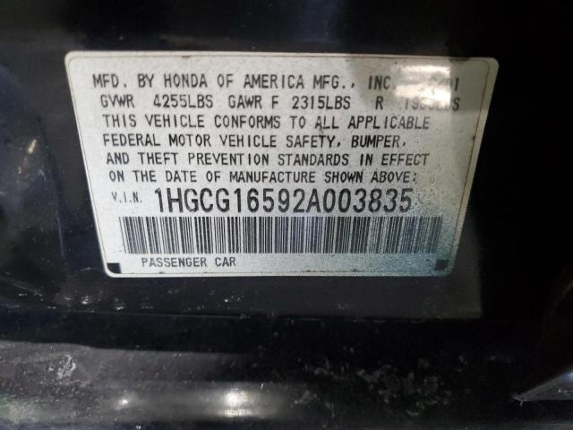 Photo 11 VIN: 1HGCG16592A003835 - HONDA ACCORD 