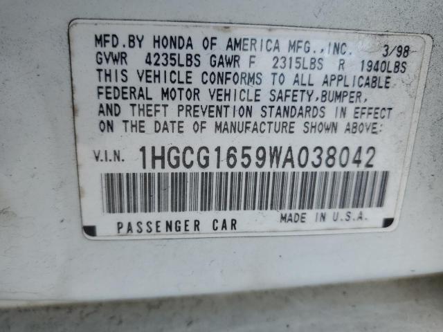 Photo 11 VIN: 1HGCG1659WA038042 - HONDA ACCORD EX 