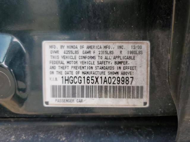 Photo 12 VIN: 1HGCG165X1A029987 - HONDA ACCORD 